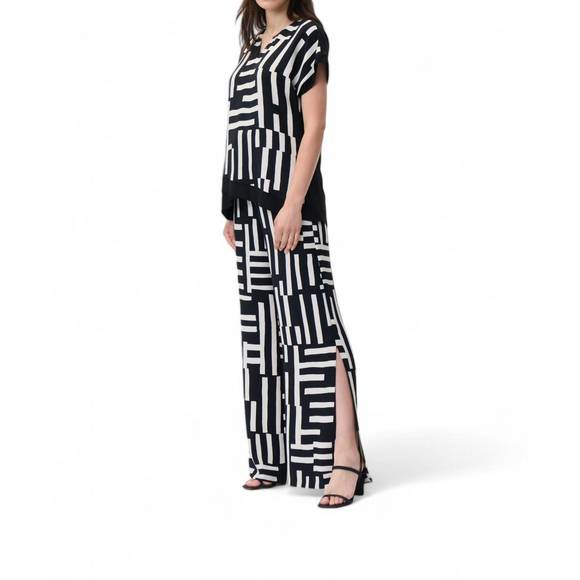 NEW JOSEPH RIBKOFF print pant in black beige - Picture 3 of 4